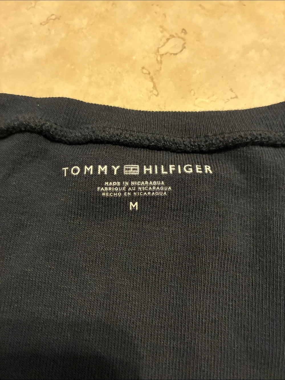Tommy Hilfiger Black V-Neck Short Sleeve Tee - Picture 2 of 3
